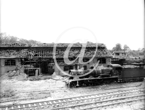 ALENCON(61000) Seconde guerre mondiale Gare et locomotives dtruites
